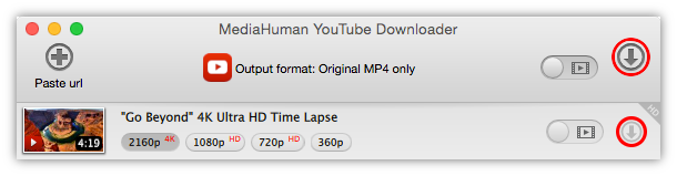 Start downloading 4K video