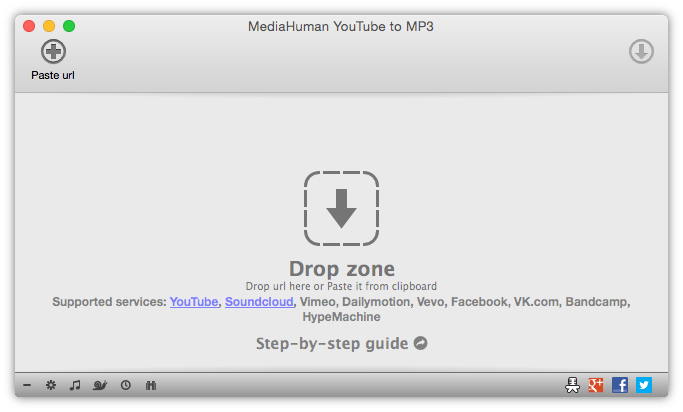 Ventana principal de YouTube to MP3 Converter