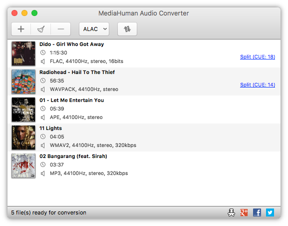 MediaHuman Audio Converter MAC Screenshot