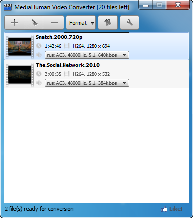 Click to view MediaHuman Video Converter 1.1 screenshot