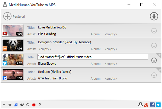 Click to view MediaHuman YouTube to MP3 Converter 2.0 screenshot