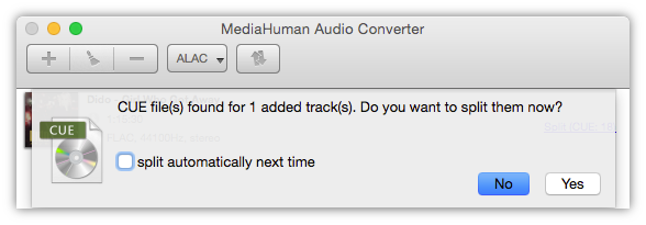 Split FLAC using CUE file