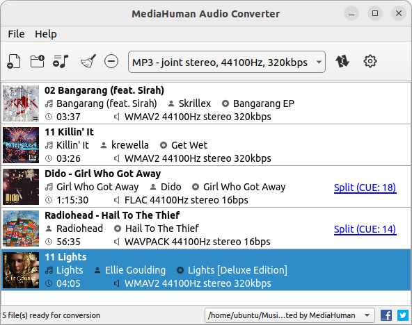 Аудио Конвертер Ubuntu Screenshot