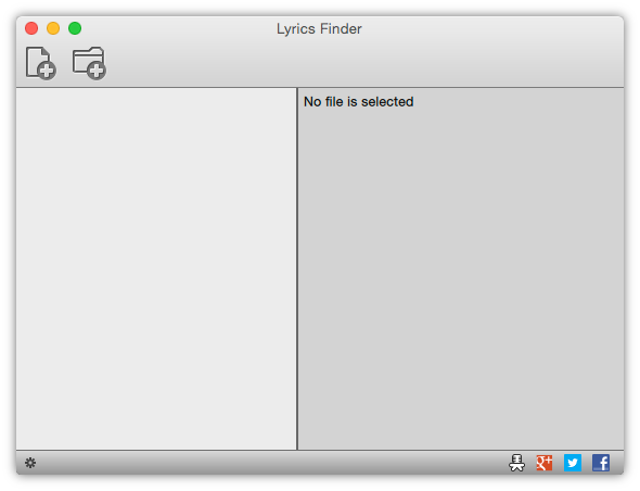 Main window of Lyrics Finder application