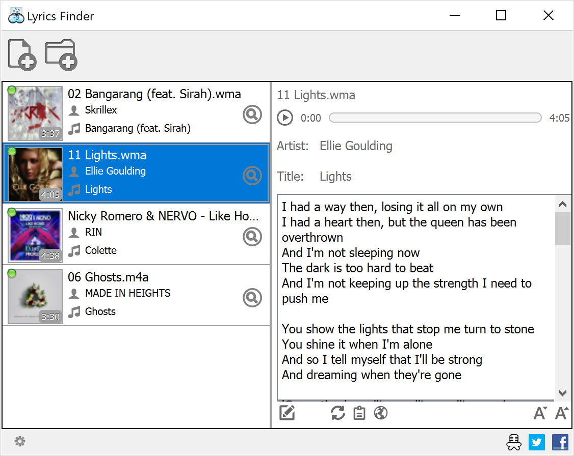 Lyrics Finder Win Screenshot