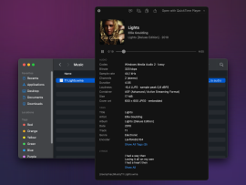 Track details next to Finder