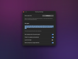 Settings window