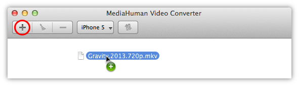 Add video file you want to convert