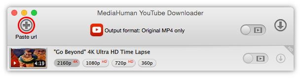Pega el enlace del video 4K que quieres descargar