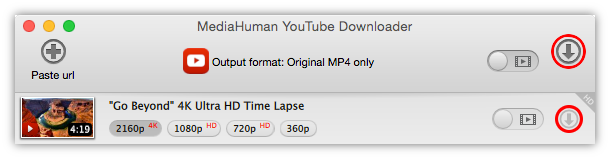 Comienza a descargar el video 4K