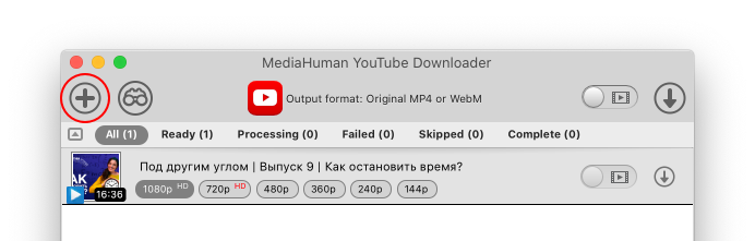 Вставьте ссылку на ролик Rutube в программу