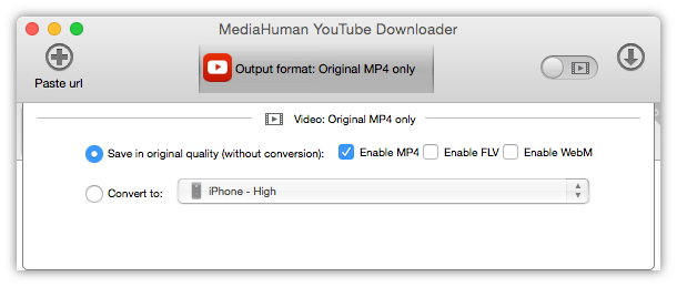 Choose output format