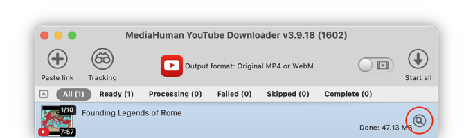 Locate downloaded files