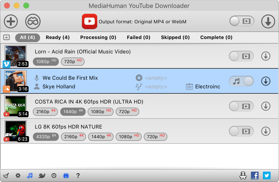 YouTube Downloader Mac Screenshot