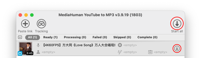 MediaHuman YouTube to MP3 Converter converting a Bilibili video to MP3